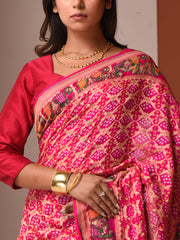 Pink Georgette Zari Saree