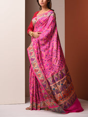 Pink Georgette Zari Saree