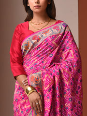 Pink Georgette Zari Saree