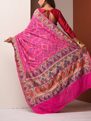 Pink Georgette Zari Saree