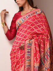 Pink Georgette Zari Saree