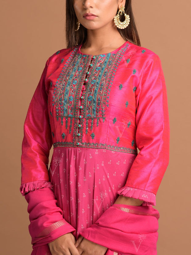 Pink Bandhani Gown