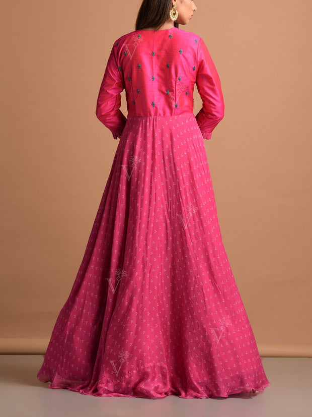 Pink Bandhani Gown