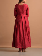 Deep Red Chanderi Kurta Set