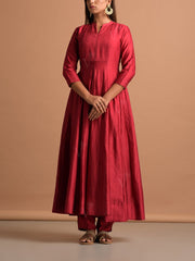 Red Chanderi Suit Set