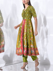 Green Vasansi Silk Kurta Set