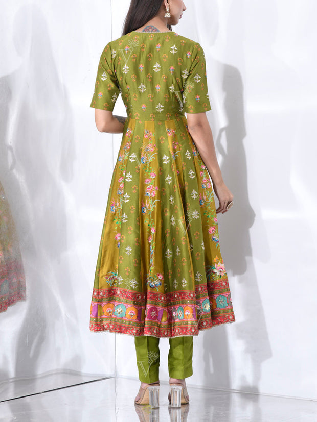 Green Vasansi Silk Kurta Set