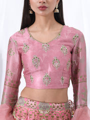 Pink Vasansi Silk Printed Lehenga Set