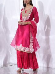 Rani Pink Chanderi Suit Set