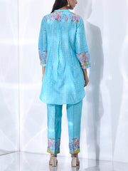 Aqua Blue Vasansi Silk Co-Ord Set