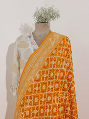 Mustard Georgette Bandhani Zari Dupatta