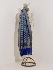 Light and Dark Blue Georgette Bandhani Zari Dupatta