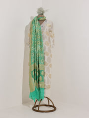 Light Green Georgette Bandhani Zari Dupatta