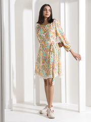 Multi Color Knee Length Dress