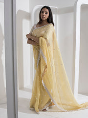 Yellow Organza Saree