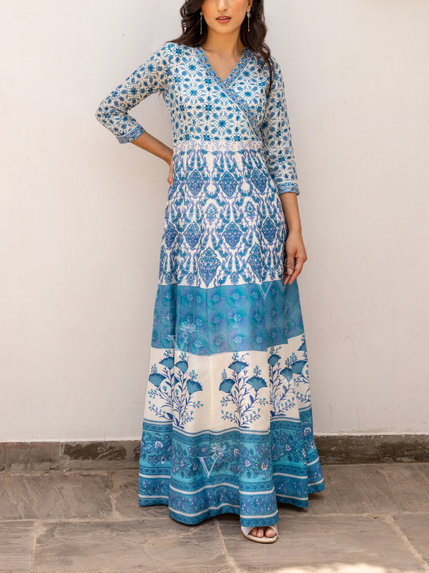 Blue Vasansi Silk Anarkali Gown