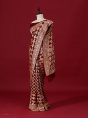 Brown Georgette Zari Saree