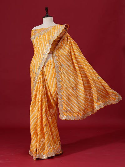 Mango yellow Vasansi Silk Saree