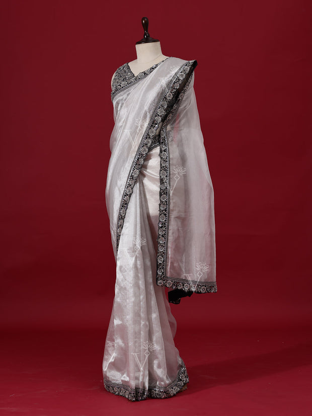 Grey Tissue Saree