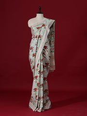 Off White Silk Printed Saree