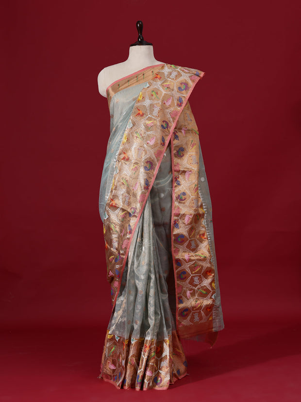 Light Blue Handloom Saree