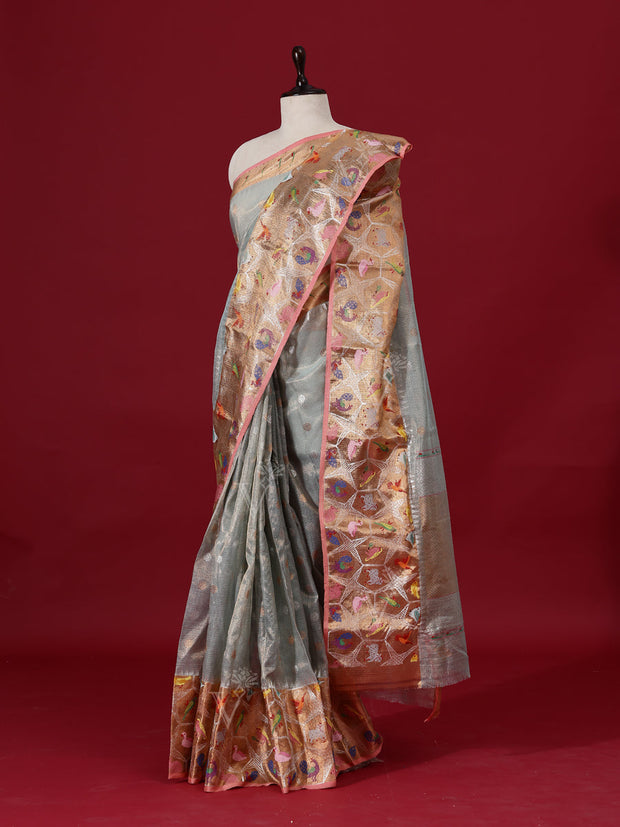 Light Blue Handloom Saree