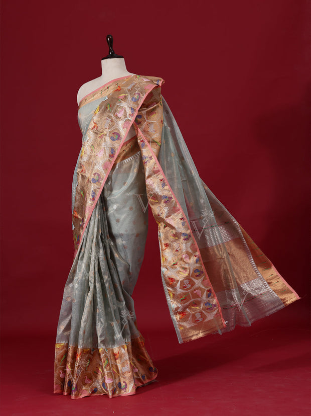 Light Blue Handloom Saree