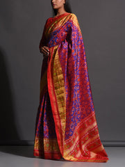 Purple Silk Patola Powerloom Saree