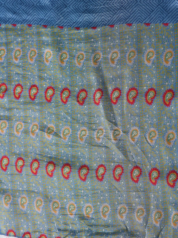 Blue Vasansi Silk Printed Saree