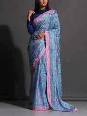 Saree, Sarees, Printed, Highlighted, Light weight, Casual wear, Traditional, Traditional wear, Traditional outfit, Chiffon, Bemberg, Chiffon saree, Bemberg saree, Floral printed