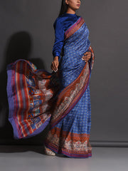 Blue Vasansi Silk Printed Saree