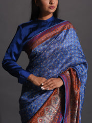 Blue Vasansi Silk Printed Saree