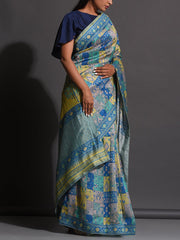 Blue Vasansi Silk Printed Saree