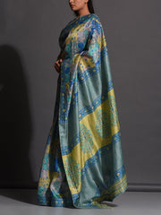 Blue Vasansi Silk Printed Saree