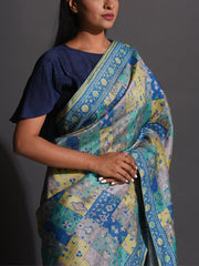 Blue Vasansi Silk Printed Saree