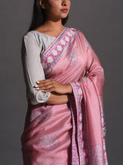 Lilac Vasansi Silk Printed Saree