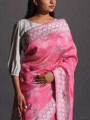 Pink Vasansi Silk Printed Saree