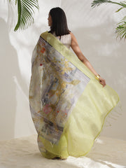 Pastel Organza Printed Saree