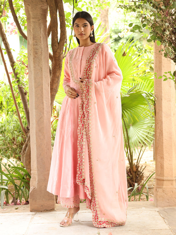 _label_New, DD35, MTO, RK, Soft Pink, Pink , Chanderi, Suit Set , chanderi suit set