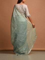 Green Kota Silk Gotta Patti Saree