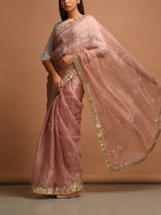 Beige Kota Silk Gotta Patti Saree