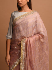 Beige Kota Silk Gotta Patti Saree