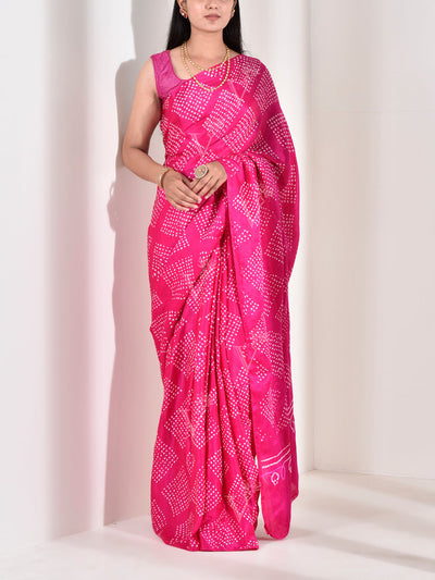 Rani Gazzi Pure Silk Bandhani Saree