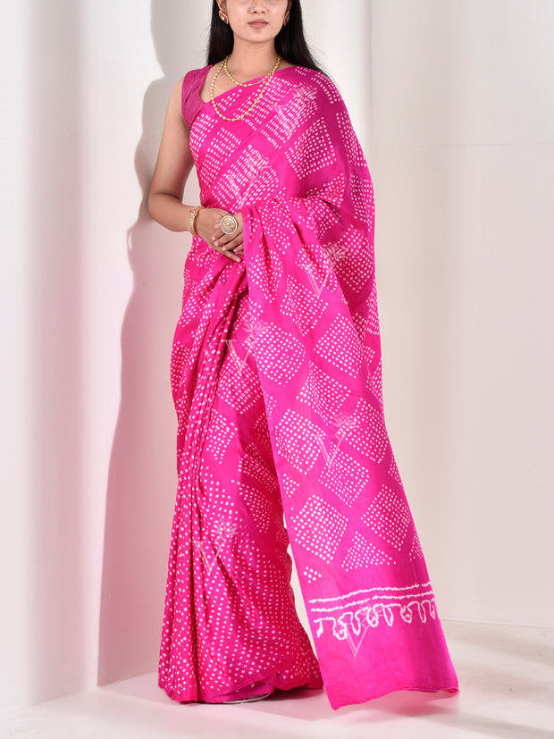 Rani Gazzi Pure Silk Bandhani Saree