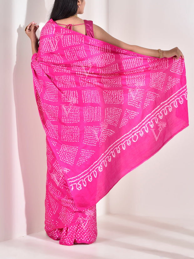 Rani Gazzi Pure Silk Bandhani Saree