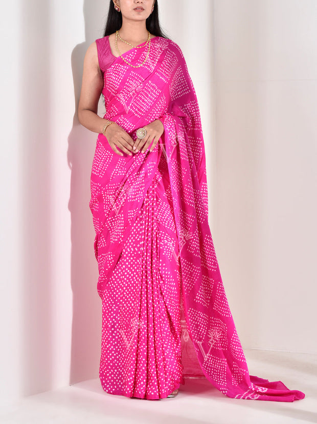 Rani Gazzi Pure Silk Bandhani Saree