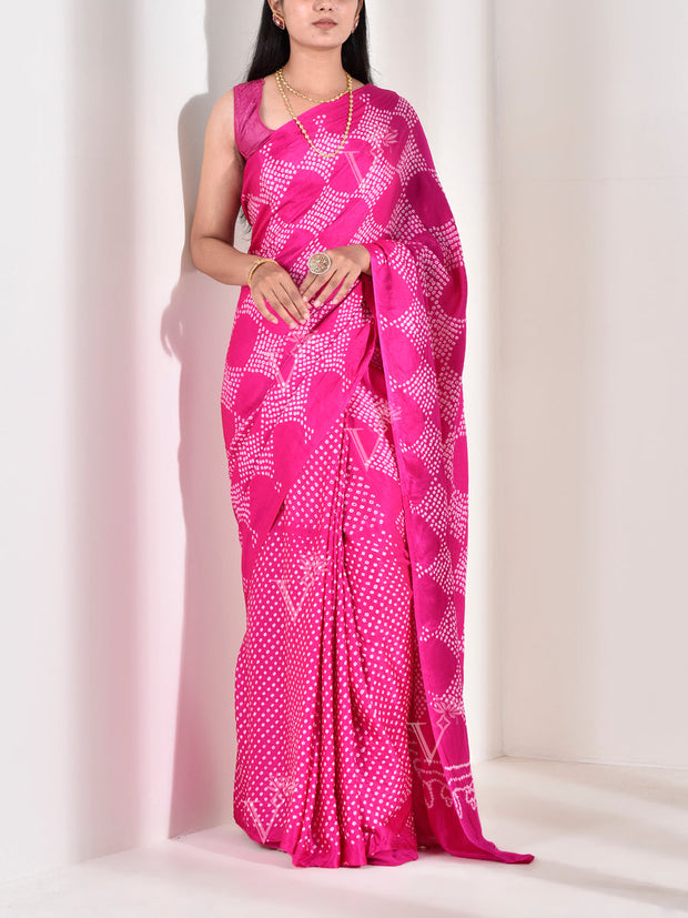 Rani Gazzi Pure Silk Bandhani Saree