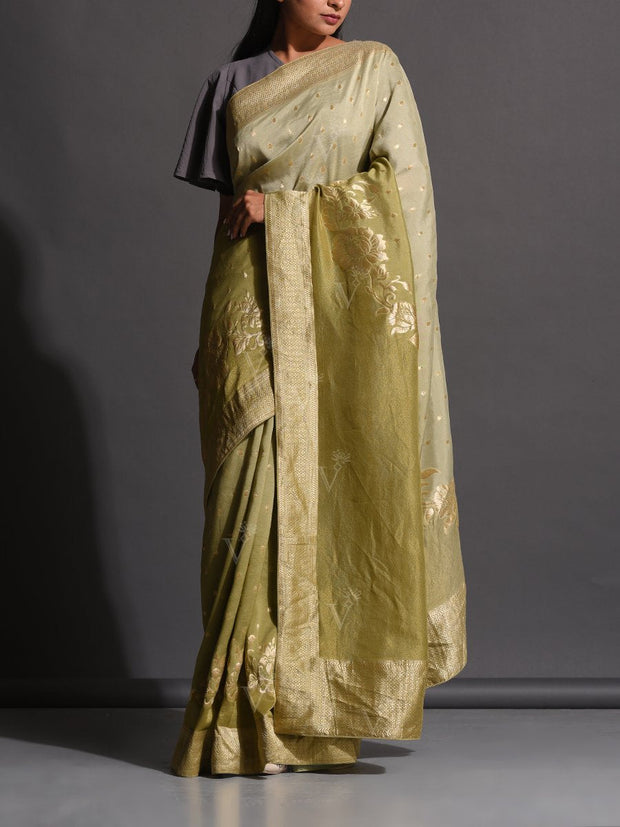 Sage Green Dola Silk Powerloom Saree