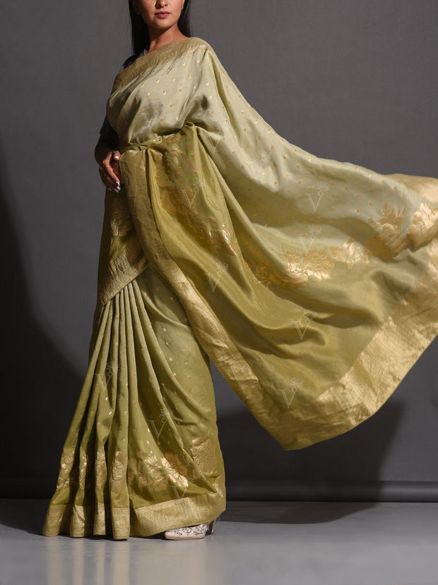 Sage Green Dola Silk Powerloom Saree