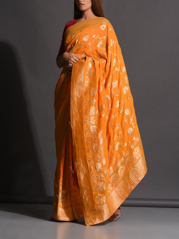 Yellow Dola Silk Powerloom Saree